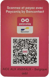 QR code Payconiq pour faire un don à Aide aux Animaux